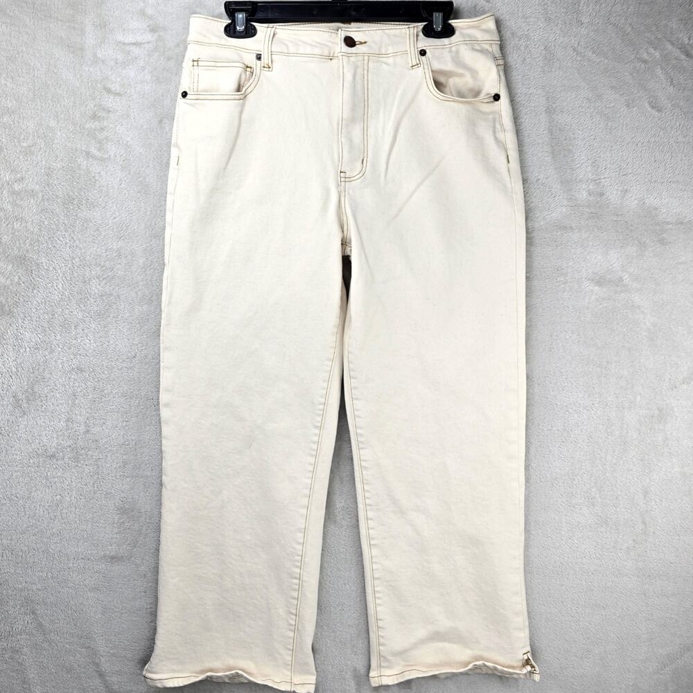 Oliver Logan Jeans Womens Size 31 Beige Relaxed Straight Leg Baggy Denim 32x26